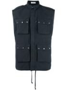 Faith Connexion Military Sleeveless Gilet, Men's, Size: Small, Black, Cotton