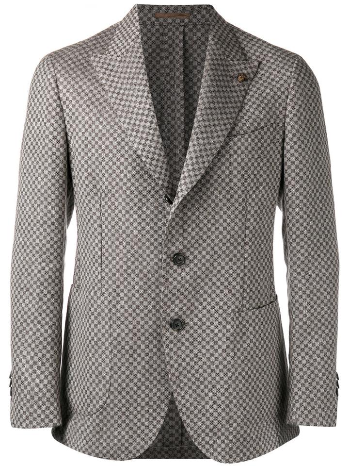 Gabriele Pasini - Checked Pattern Blazer - Men - Linen/flax/viscose - 48, Brown, Linen/flax/viscose