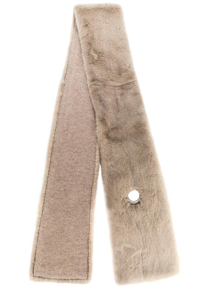 Liska Long Length Pull-through Scarf - Nude & Neutrals