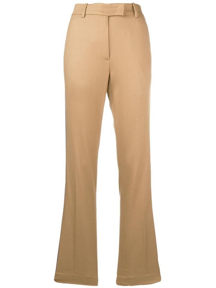 Pinko Side Stripe Flared Trousers - Neutrals
