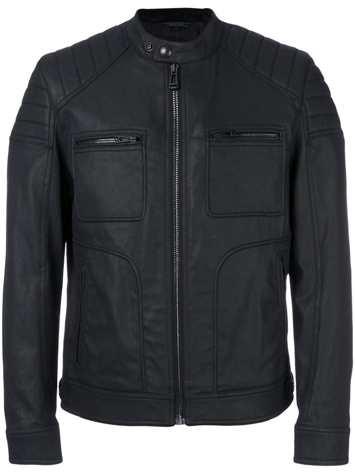 Belstaff - Band Collar Jacket - Men - Cotton/spandex/elastane/acetate/cupro - 46, Black, Cotton/spandex/elastane/acetate/cupro
