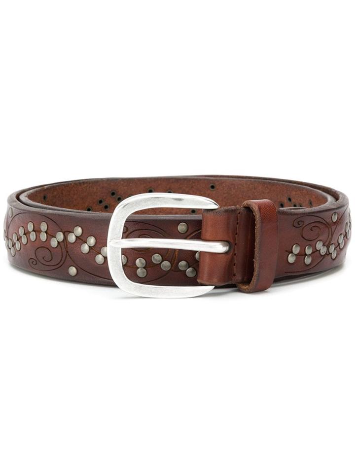 Orciani Stud Detail Belt - Brown