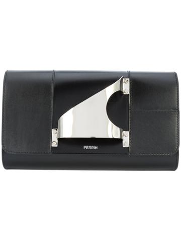 Perrin Paris Metal Clutch Bag - Black