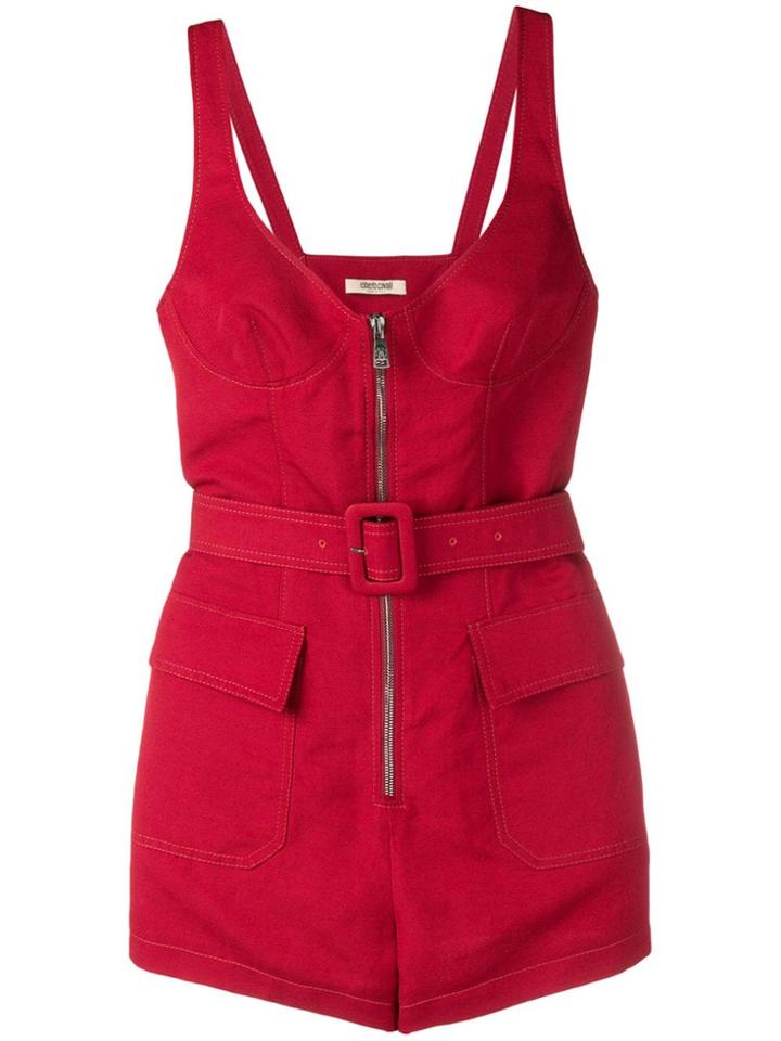 Roberto Cavalli Zip-up Playsuit - Red