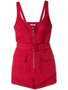 Roberto Cavalli Zip-up Playsuit - Red