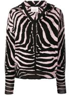 Laneus Zebra Pattern Hooded Jumper - Pink