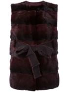 P.a.r.o.s.h. 'quink' Gilet, Women's, Size: Small, Red, Polyamide/mink Fur/goat Suede/feather Down