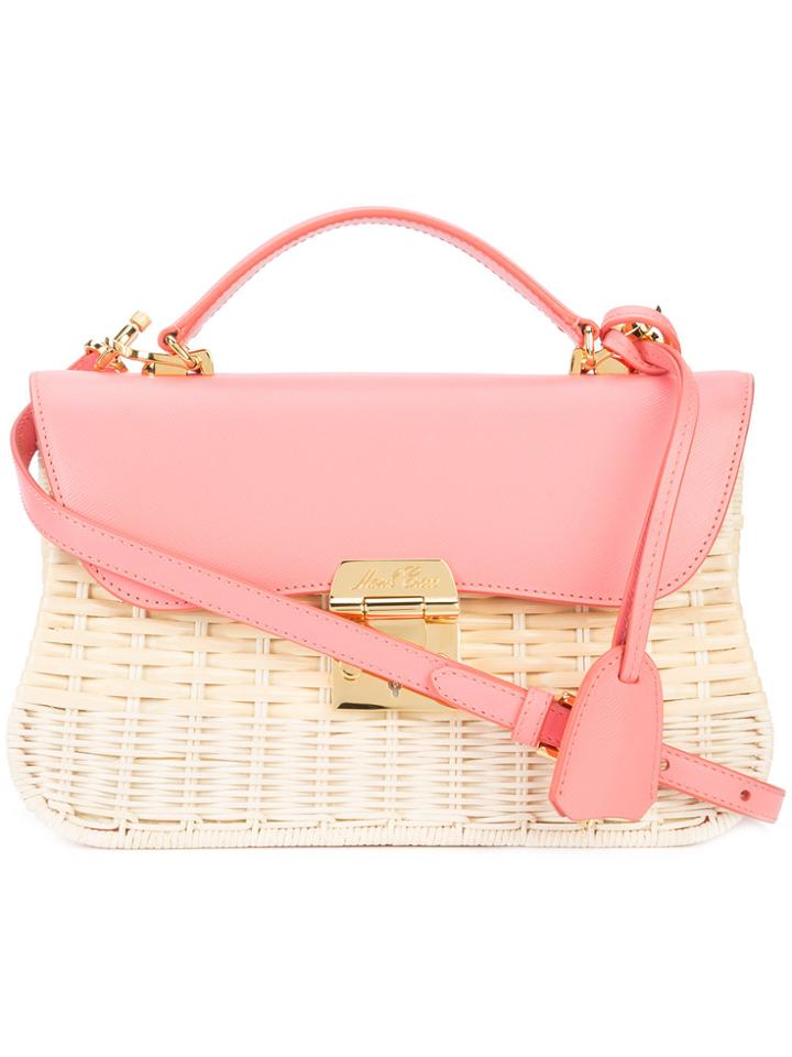 Mark Cross Structured Straw Bag - Pink & Purple