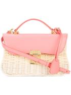 Mark Cross Structured Straw Bag - Pink & Purple
