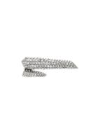 Saint Laurent Crystal Embellished Earring - Silver