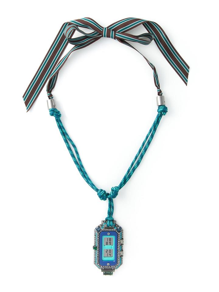 Lanvin Digital Watch Pendant Necklace - Blue