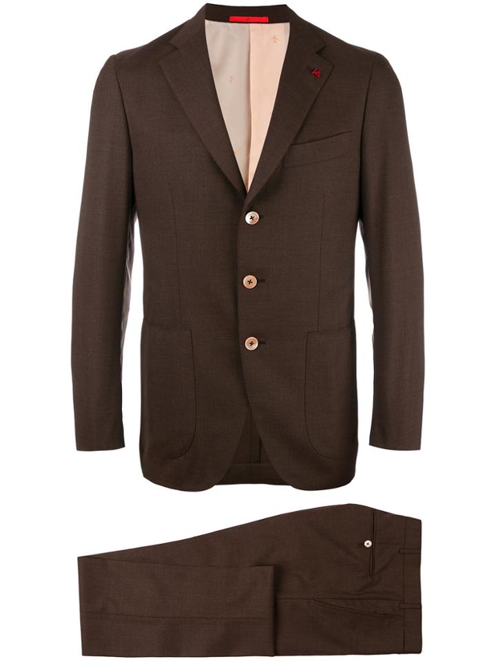 Isaia Slim-fit Suit - Brown