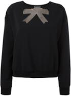 Boutique Moschino Bow Detail Sweatshirt, Women's, Size: 42, Black, Polyester/other Fibers/polyamide/spandex/elastane