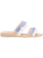 Dolce Vita Fringe Flat Sandals - Blue