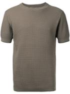 Estnation - Round Neck Patterned T-shirt - Men - Cotton - L, Green, Cotton