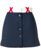 Miu Miu Buttoned Mini Skirt - Blue