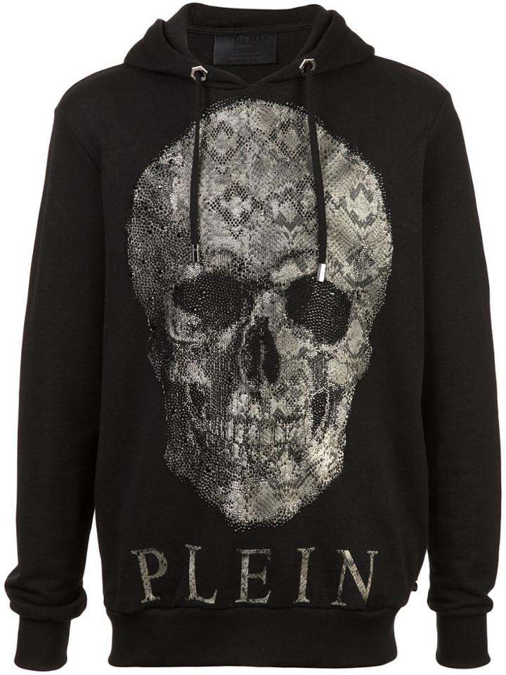 Philipp Plein 'python Skull' Studded Hoody - Black