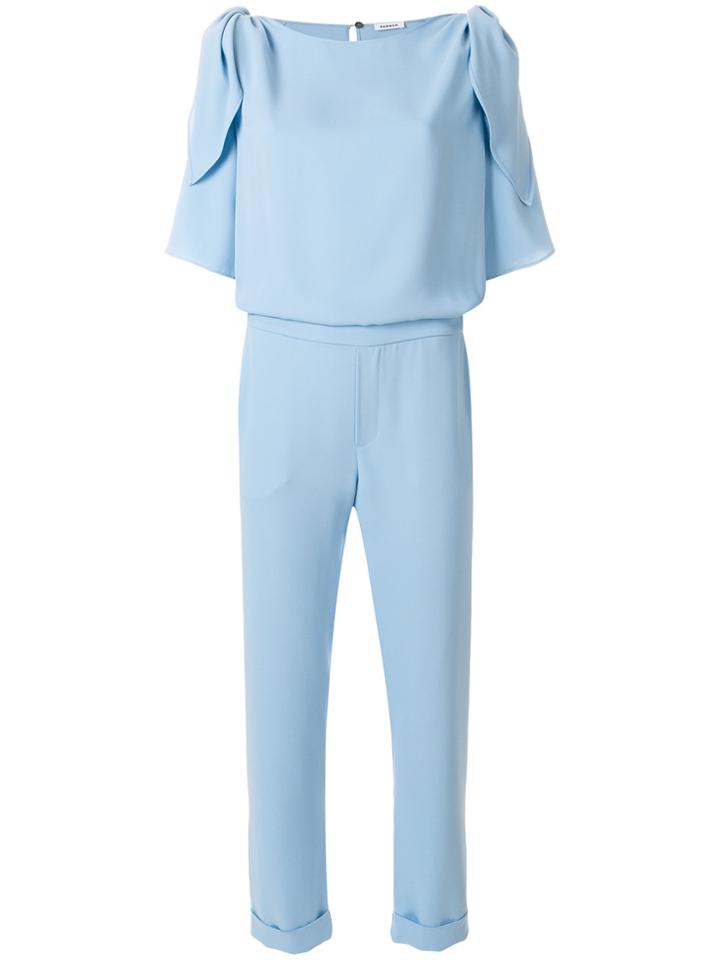 P.a.r.o.s.h. Bow Shoulder Jumpsuit - Blue