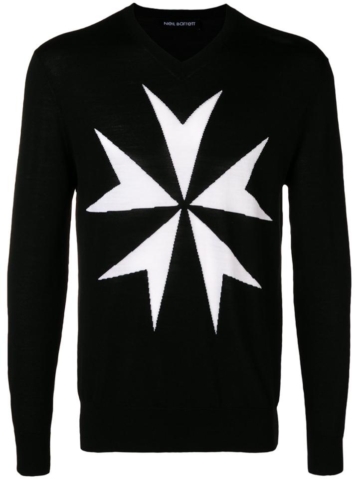 Neil Barrett Military Star Jumper - Black