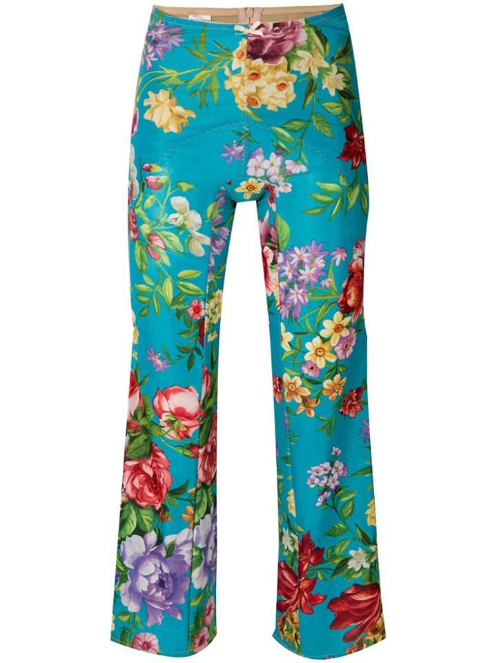 Dolce & Gabbana Vintage Floral Cropped Trousers - Blue