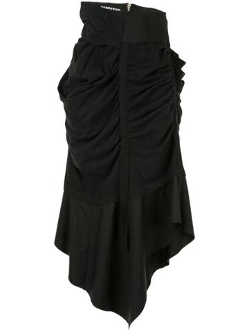 Aganovich Asymmetric Draped Skirt - Black