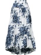 Sonia Rykiel - Flared Floral Skirt - Women - Cotton - 36, Women's, White, Cotton