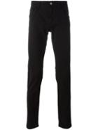 Dolce & Gabbana Guitar Patch Slim Jeans, Men's, Size: 52, Black, Cotton/spandex/elastane
