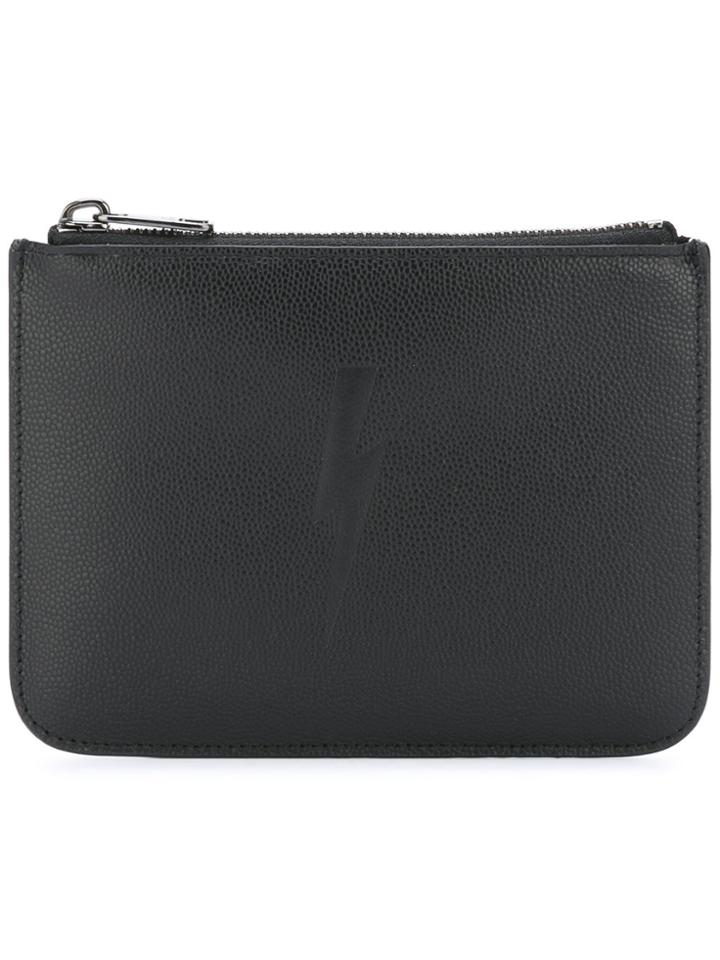Neil Barrett Embossed Lightning Bolt Wallet - Black