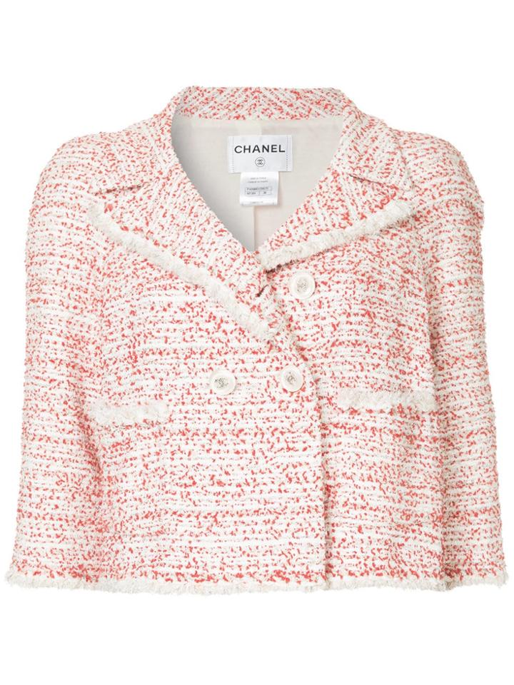 Chanel Vintage Double Breasted Tweed Jacket - Red