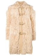 Red Valentino Fur Duffle Coat - Nude & Neutrals