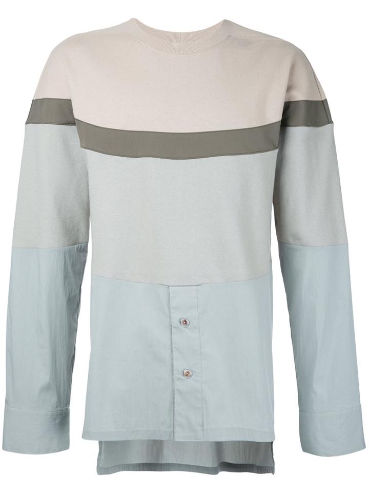 General Idea Colour Block Shirt Panel Sweatshirt, Men's, Size: 50, Green, Cotton