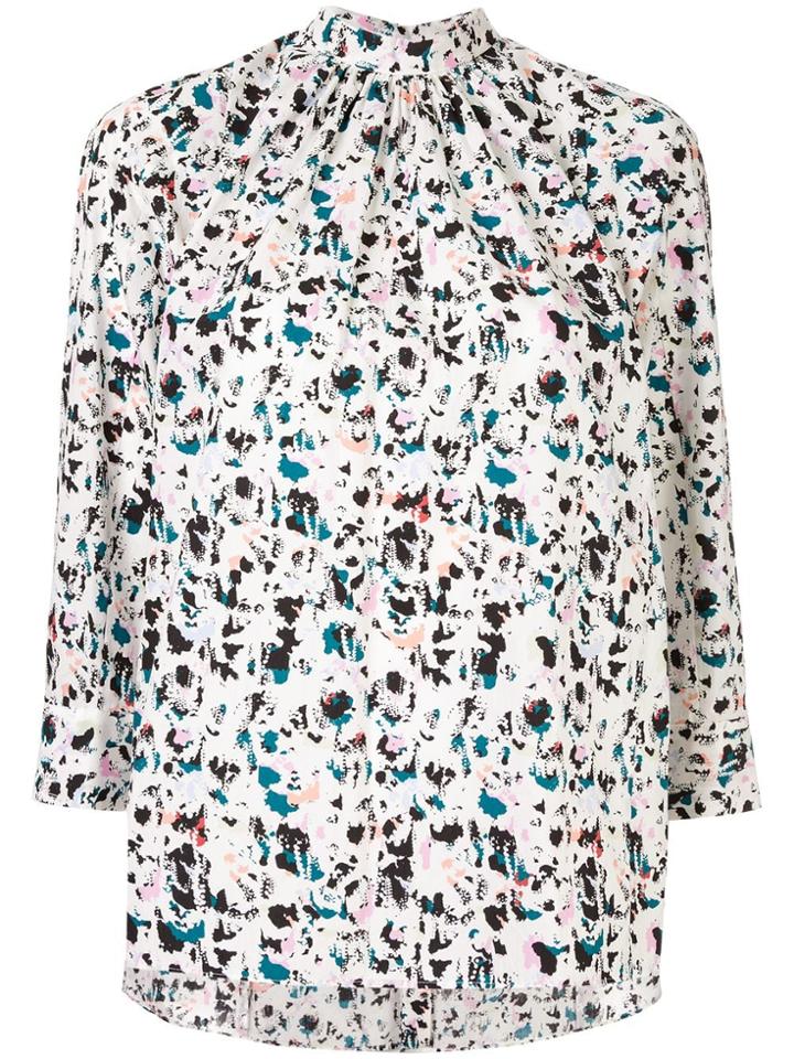 Des Prés Abstract Printed Blouse - White