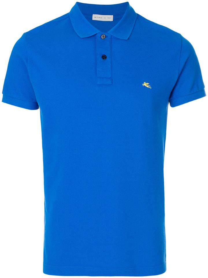 Etro Short Sleeve Polo Shirt - Blue
