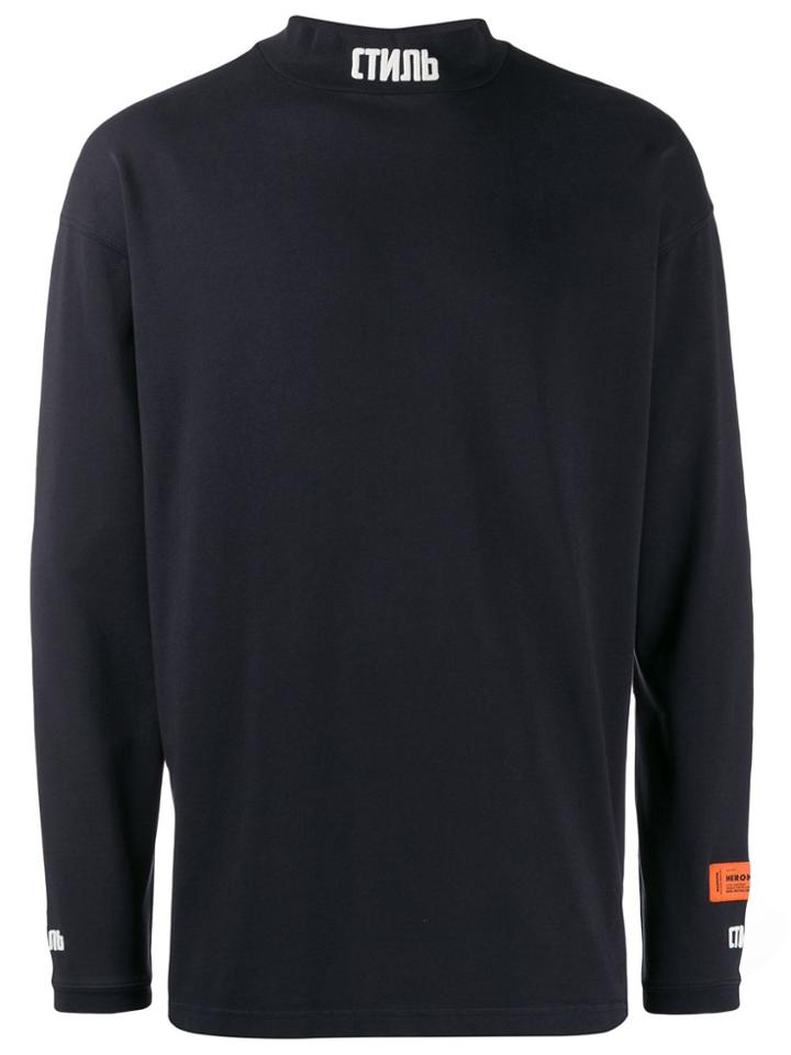 Heron Preston Contrast Neckline Boxy Sweatshirt - Black