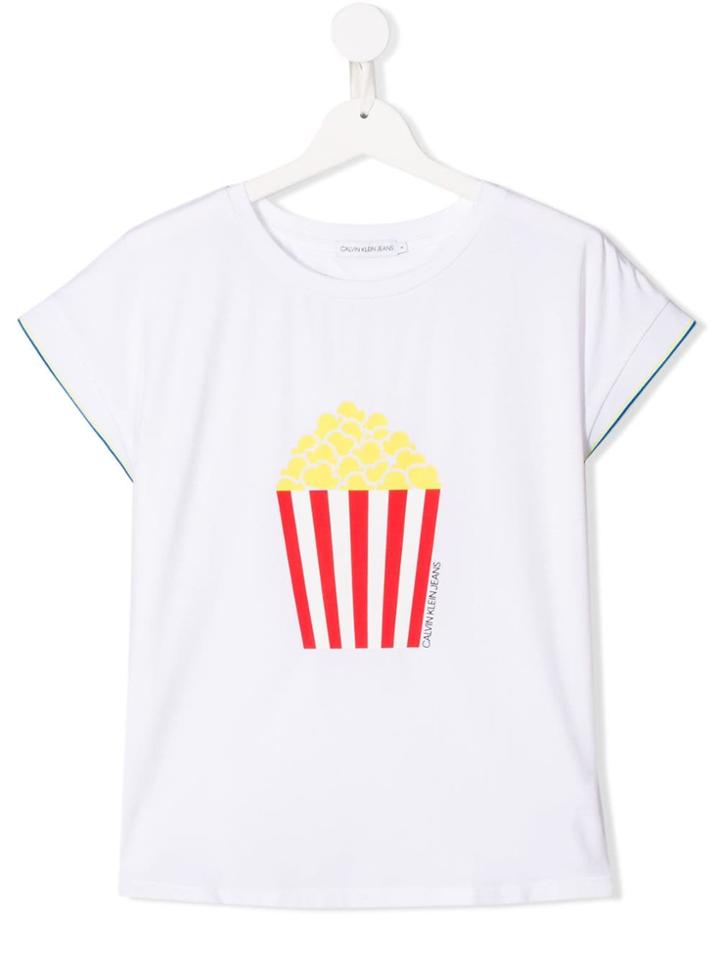 Calvin Klein Kids Teen Popcorn Print Top - White