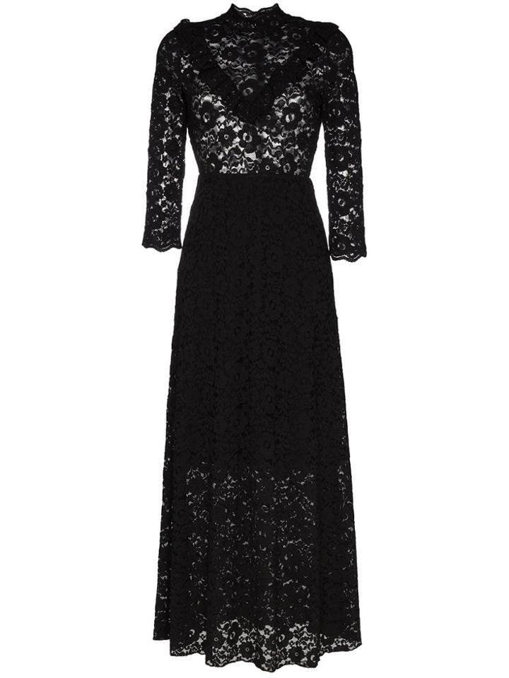 By Timo High Neck Lace Maxi Dress - Black