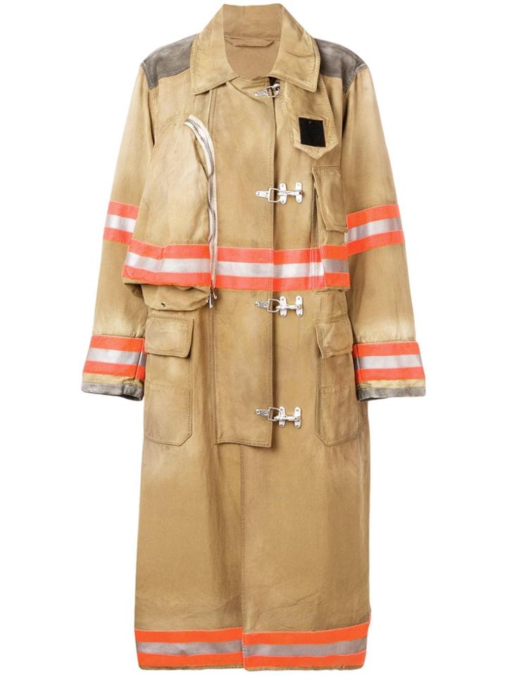 Calvin Klein 205w39nyc Oversized Fireman Coat - Brown