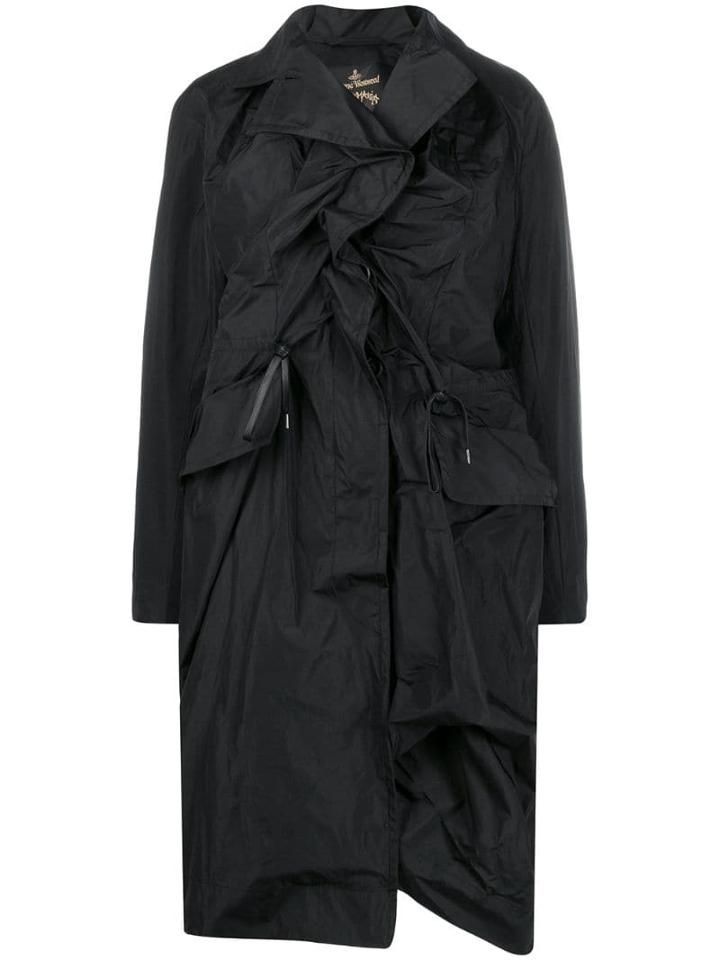 Vivienne Westwood Anglomania Ruched Front Coat - Black