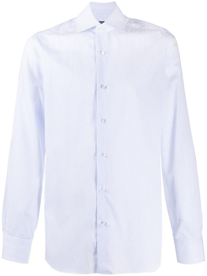 Barba Pinstripe Long-sleeve Shirt - White