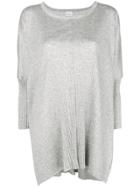 Max Mara Longline Ribbed Knit Sweater - Grey