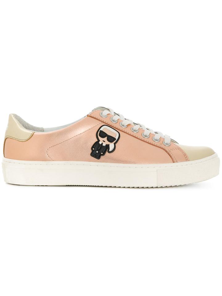 Karl Lagerfeld Kupsole Karl Ikonik Lo Lace Sneakers - Metallic
