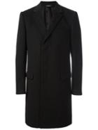 Dolce & Gabbana Embroidered Rose Lapel Coat, Men's, Size: 52, Black, Silk/cupro/viscose/wool
