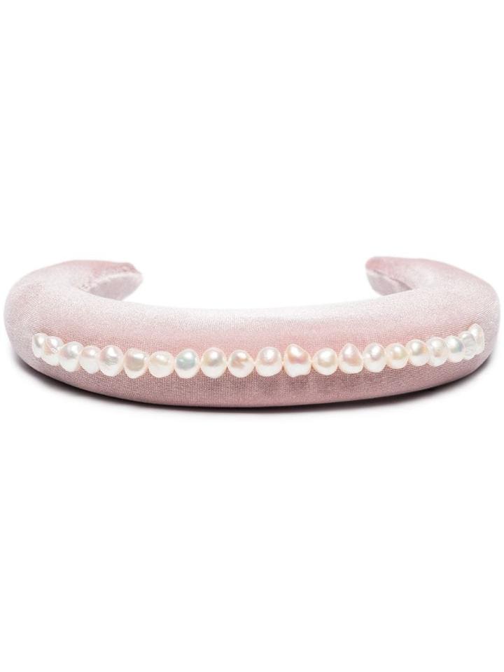 Wald Berlin Pearl Embellished Headband - Pink