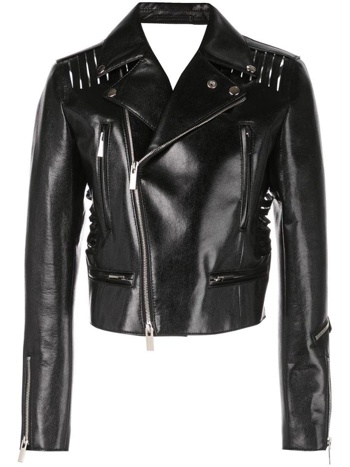 Noir Varnished Biker Jacket - Black