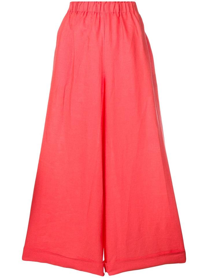 Daniela Gregis Cropped Palazzo Trousers - Red