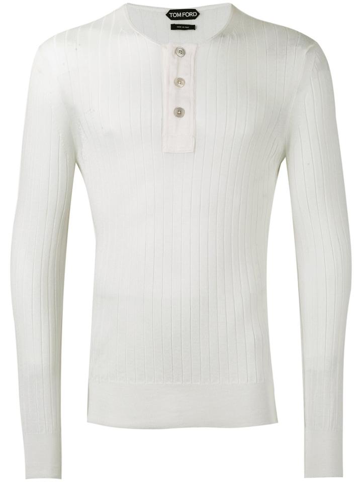 Tom Ford - Ribbed Knit Top - Men - Silk/cashmere - 48, White, Silk/cashmere