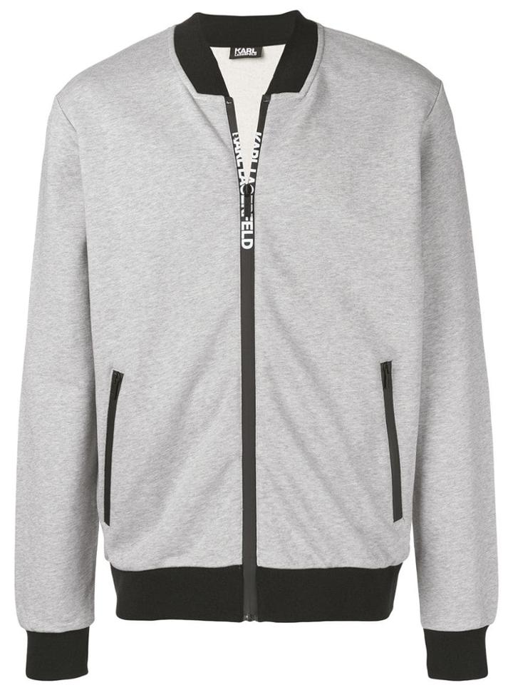 Karl Lagerfeld Zipped Track Jacket - Grey