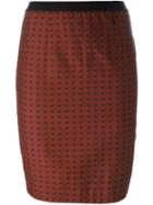 Jean Paul Gaultier Vintage Rhombus Print Skirt, Women's, Size: 42, Brown