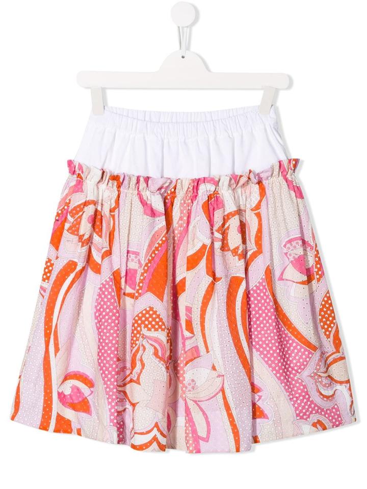 Emilio Pucci Junior Teen Floral Laise Skirt - Pink