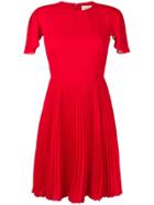 Mulberry Pleated Skirt Flared Dress